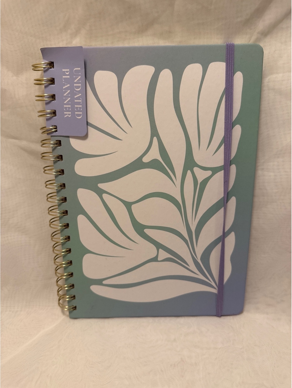 Spritz Undated Planner with Floral Cover and Gold Spiral Binding